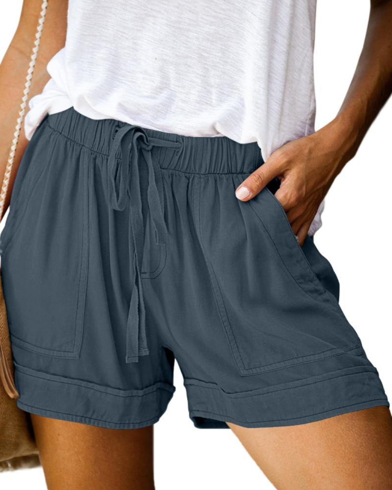 Sadie Short Femme Confort – Short Taille Élastique avec Cordon & Poches d’Été