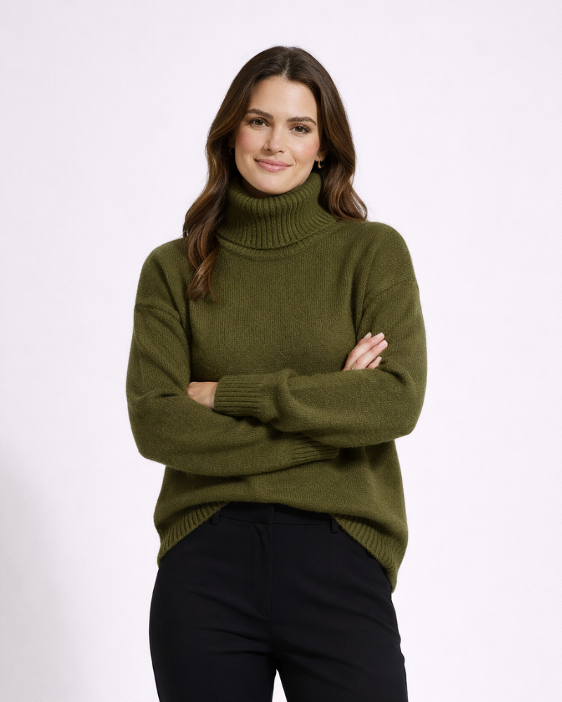 Dámský rolák Lorena z kašmíru – tlustý úplet, přiléhavý, elegantní zimní svetr