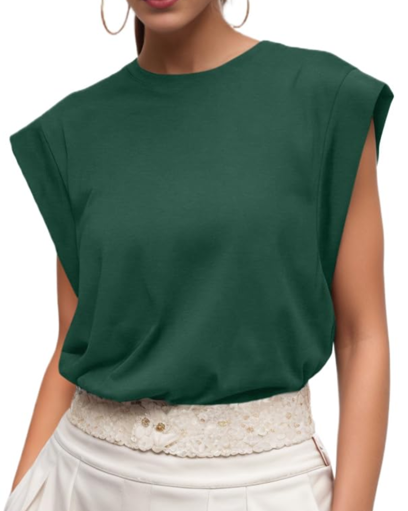 Brielle Top Femme à Manches Courtes – T-Shirt Décontracté Col Rond Léger pour l’Été