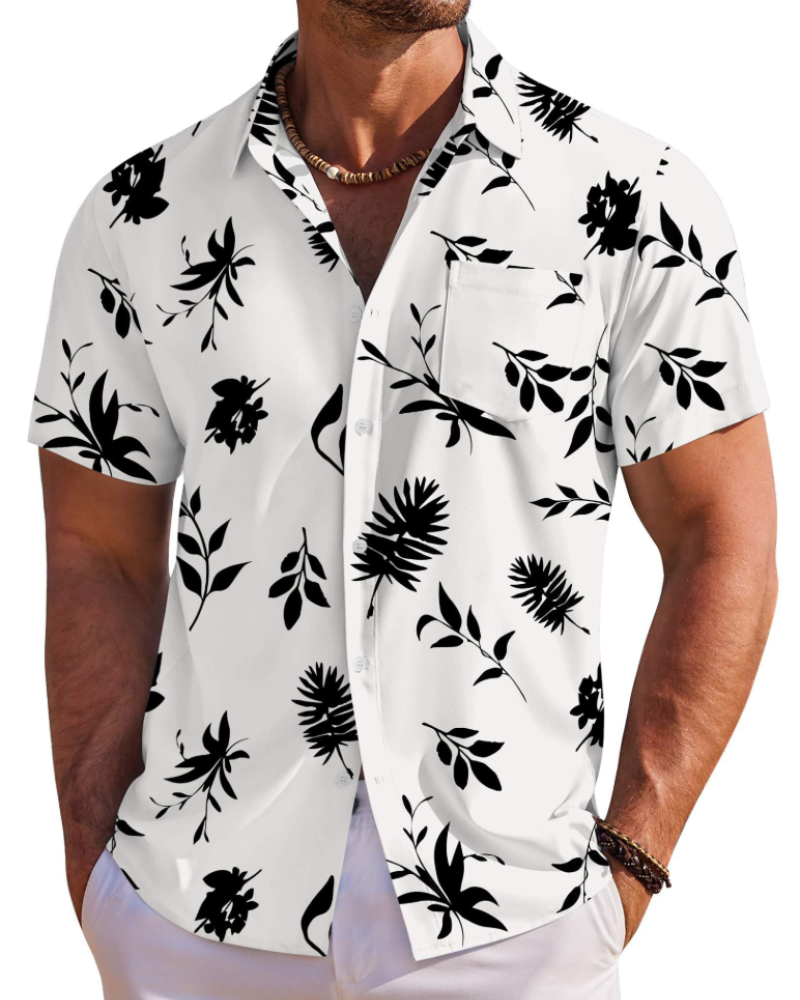 Kaël férfi hawaii ing – virágos trópusi rövid ujjú, légáteresztő ing