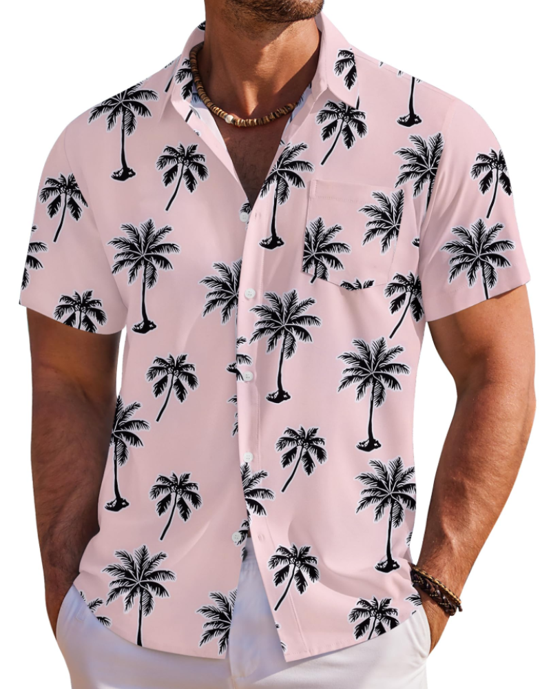 Kaël férfi hawaii ing – virágos trópusi rövid ujjú, légáteresztő ing