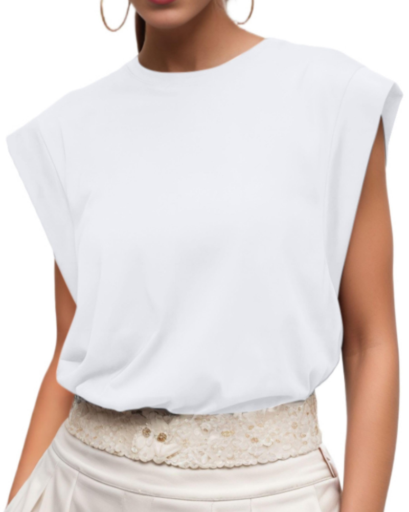 Brielle Top Femme à Manches Courtes – T-Shirt Décontracté Col Rond Léger pour l’Été