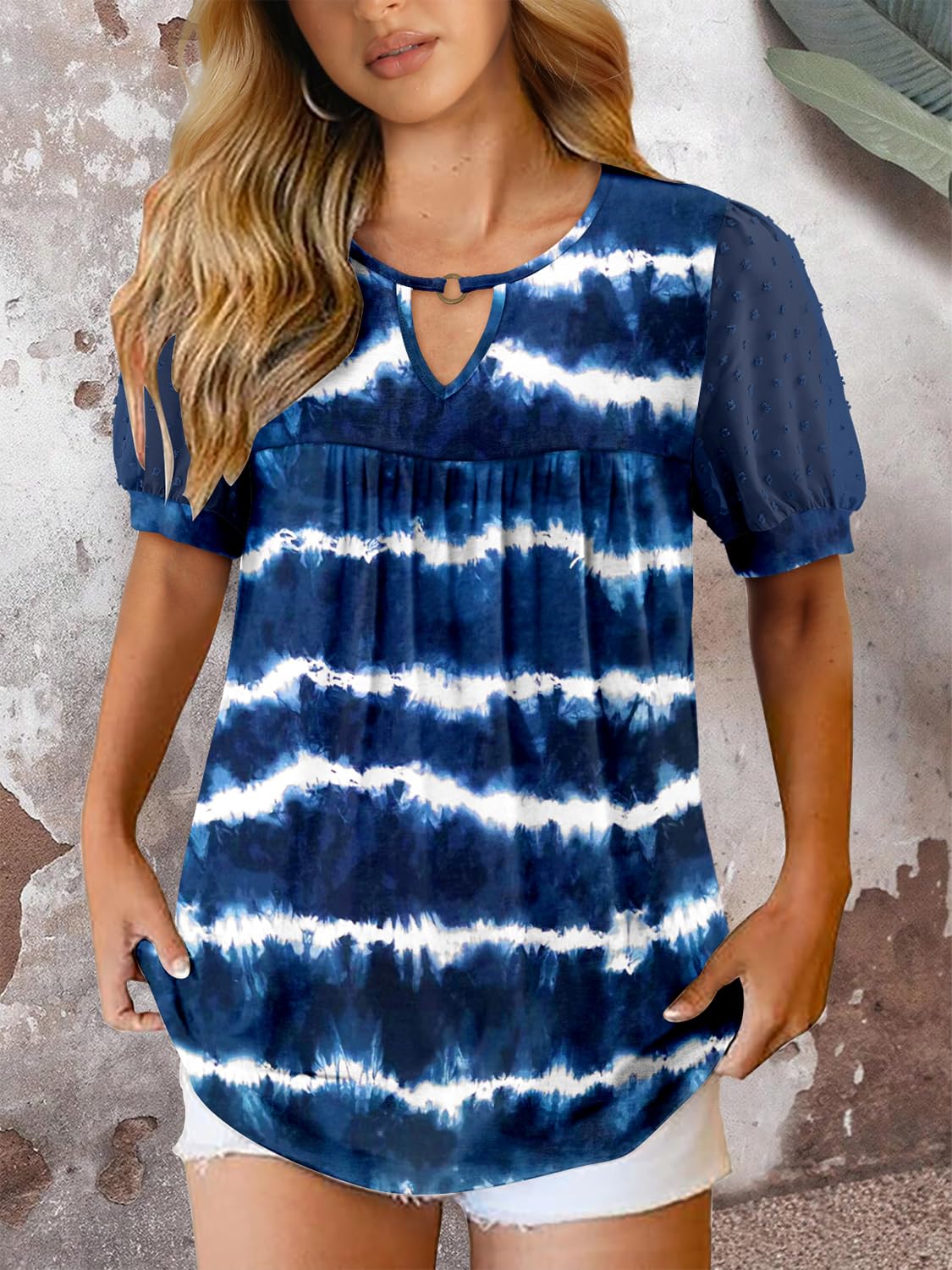 Blusa Casual de Mujer Fairy – Blusa Fluida con Cuello Redondo y Mangas Cortas