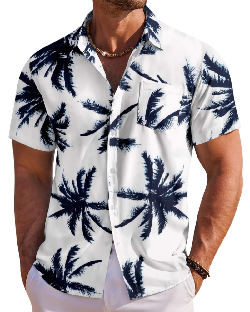 Kaël férfi hawaii ing – virágos trópusi rövid ujjú, légáteresztő ing