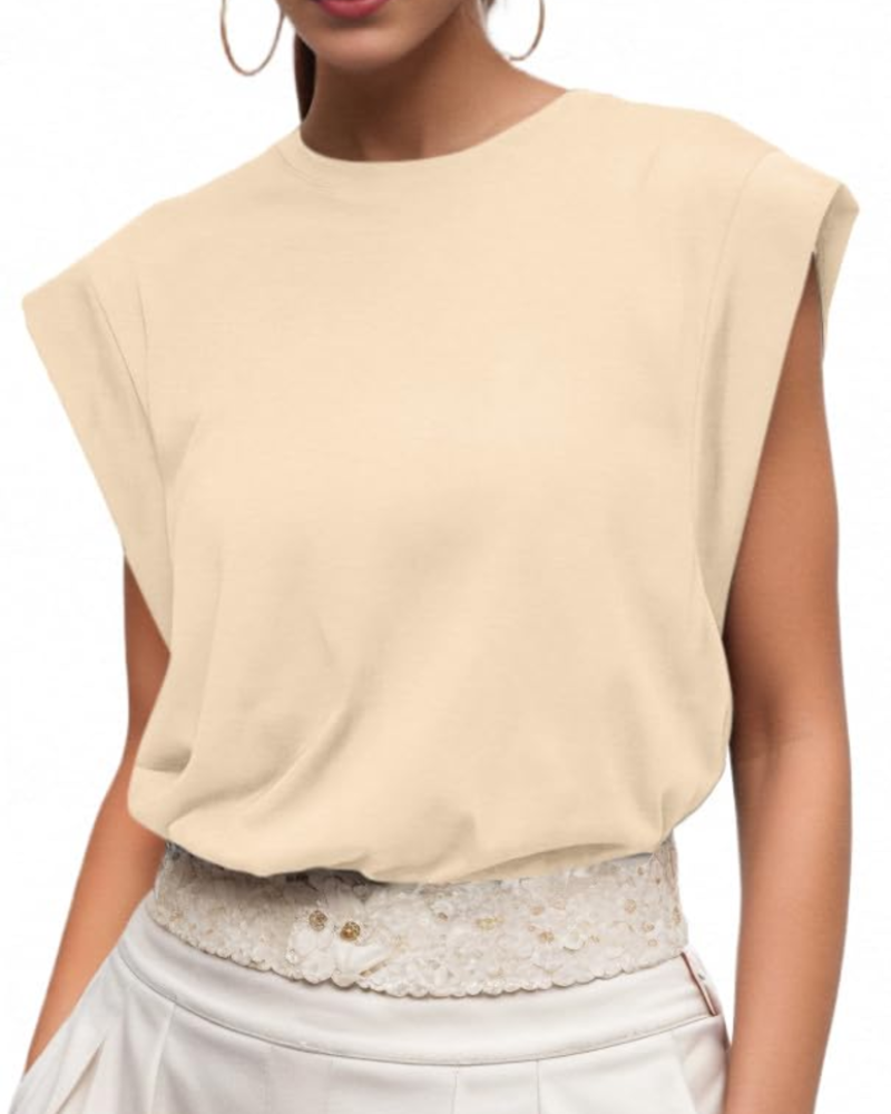 Brielle Top Femme à Manches Courtes – T-Shirt Décontracté Col Rond Léger pour l’Été
