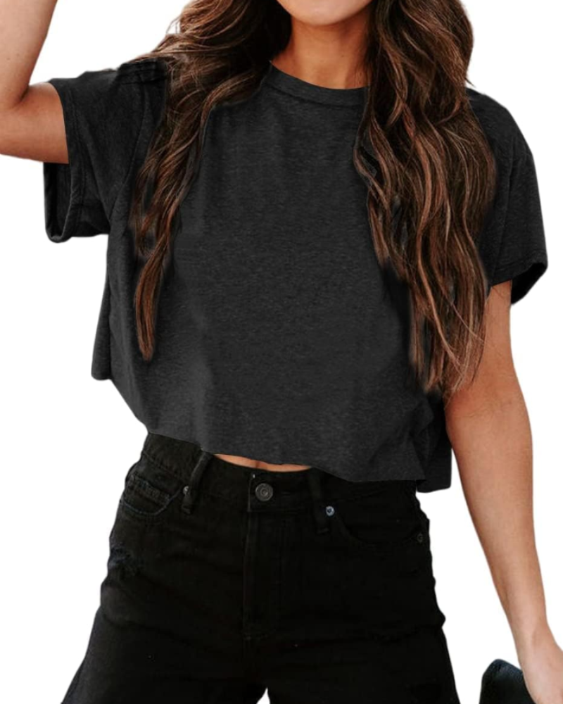Zoe T-shirt til kvinder – Oversized fitness-top med udskårne skuldre