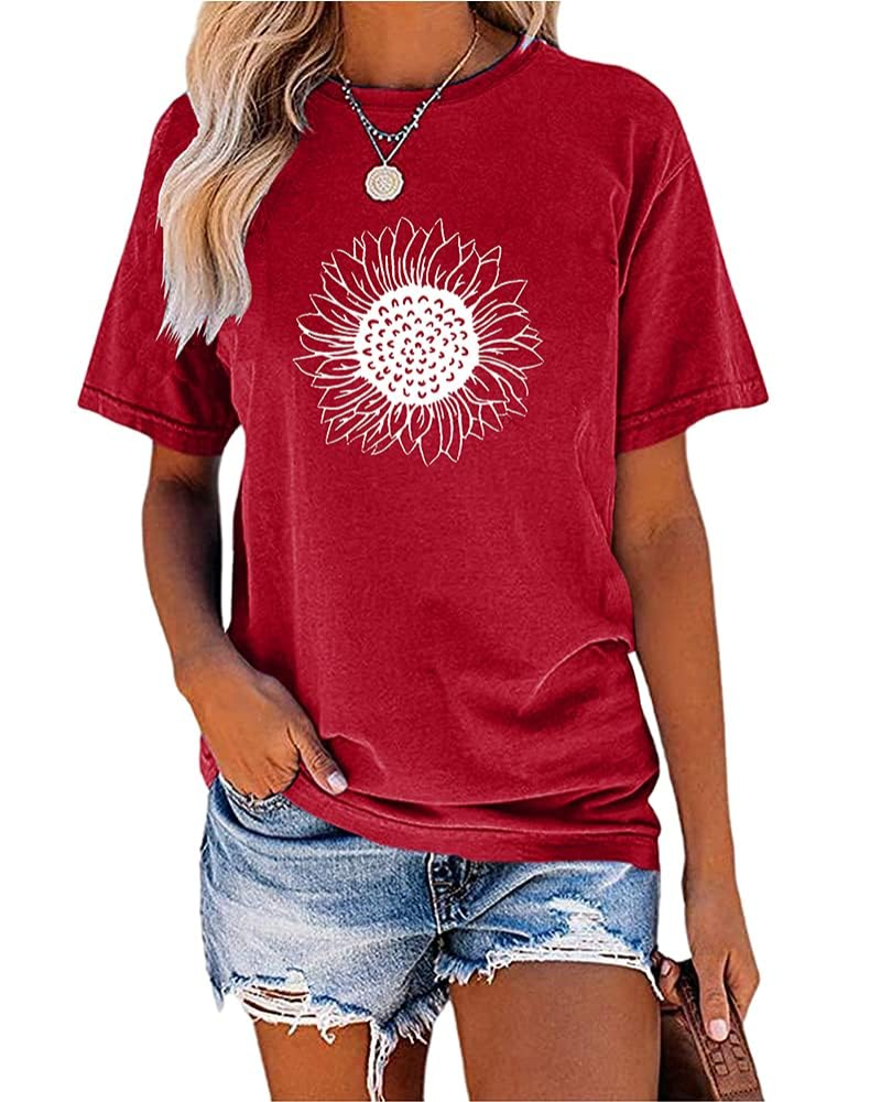 Daisy T-Shirt Femme Été – Tournesol Vintage Col Rond Manches Courtes