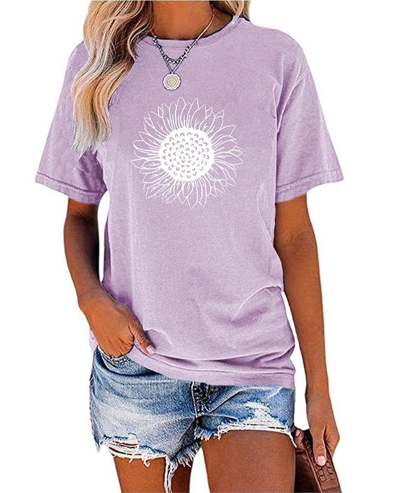 Daisy T-Shirt Femme Été – Tournesol Vintage Col Rond Manches Courtes