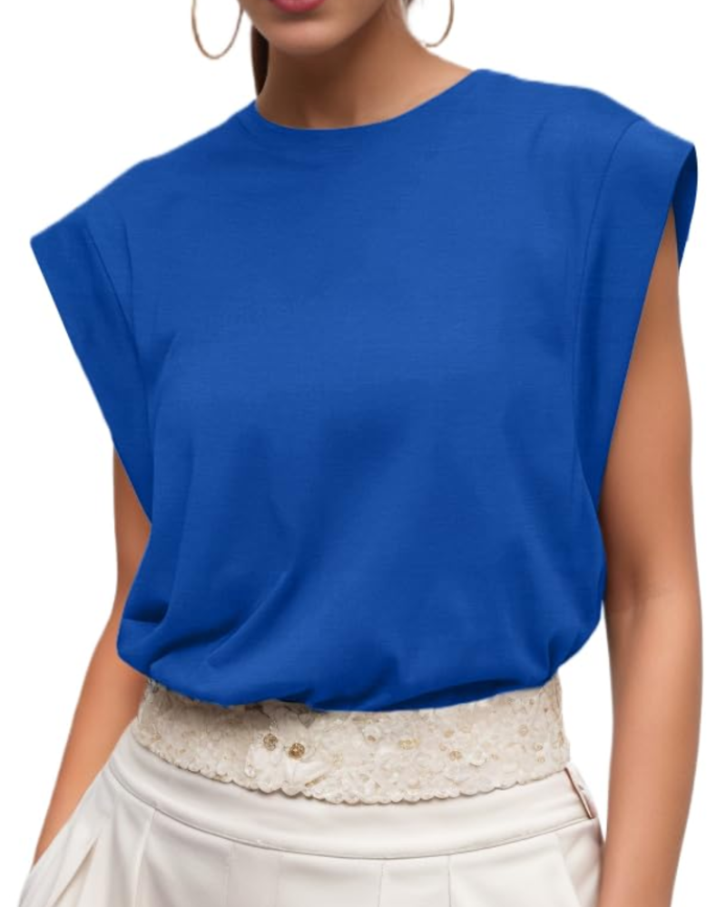 Brielle Top Femme à Manches Courtes – T-Shirt Décontracté Col Rond Léger pour l’Été