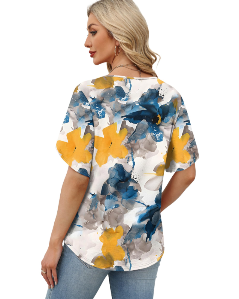 Sophie Bluse Damen – Elegantes & Lässiges Oberteil mit V-Ausschnitt und Flügelärmeln