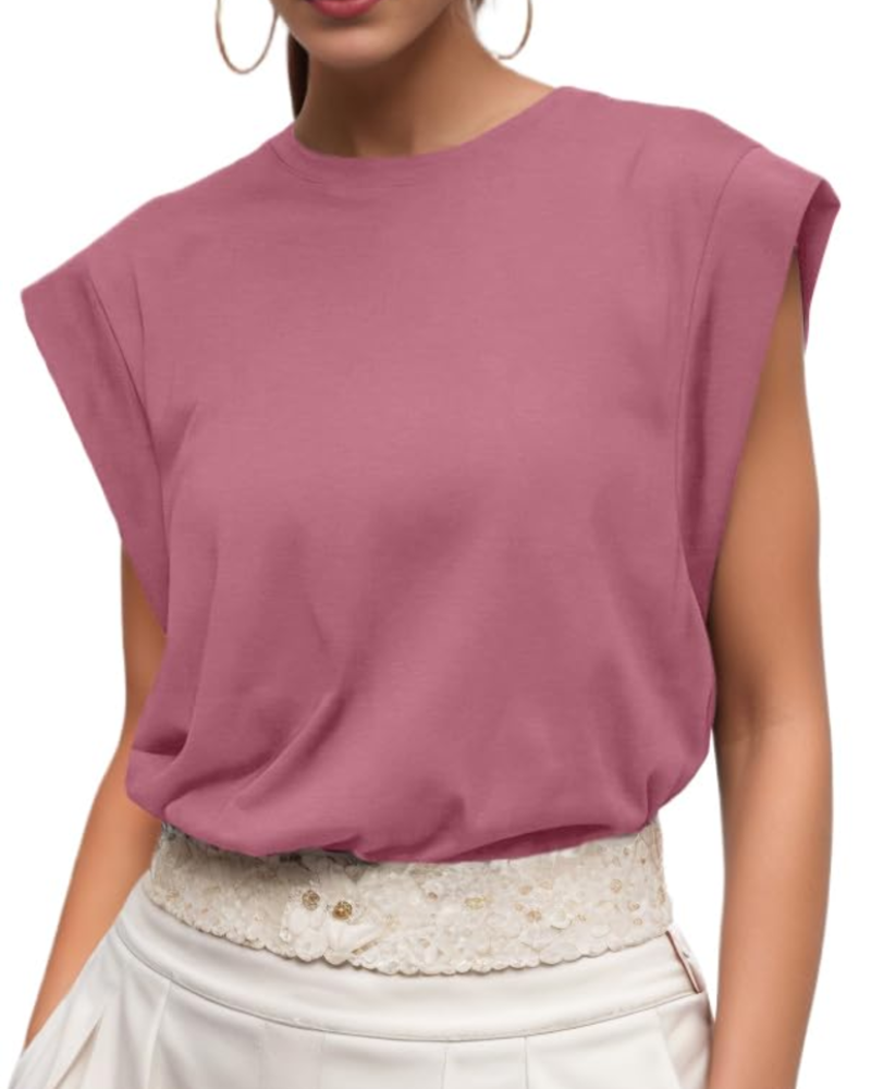 Brielle Top Femme à Manches Courtes – T-Shirt Décontracté Col Rond Léger pour l’Été