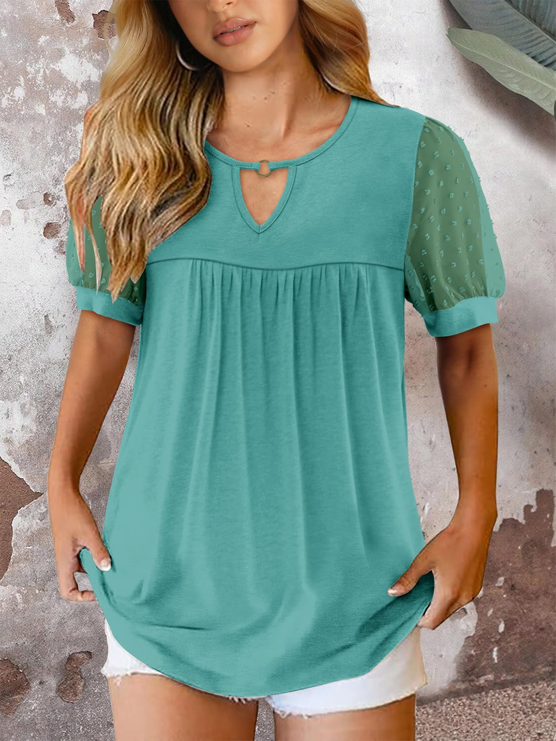 Blusa Casual de Mujer Fairy – Blusa Fluida con Cuello Redondo y Mangas Cortas