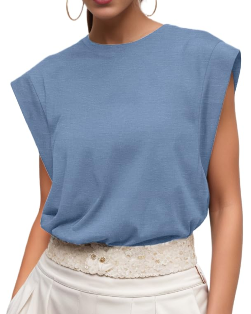 Brielle Top Femme à Manches Courtes – T-Shirt Décontracté Col Rond Léger pour l’Été