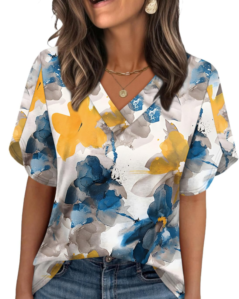 Sophie Bluse Damen – Elegantes & Lässiges Oberteil mit V-Ausschnitt und Flügelärmeln