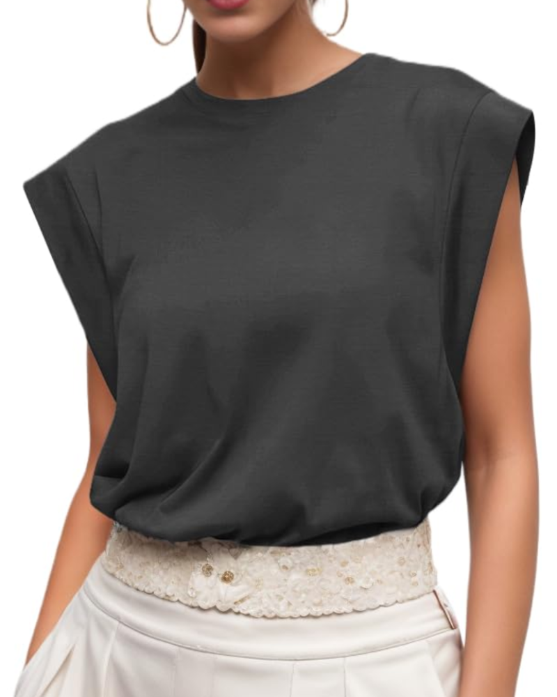 Brielle Top Femme à Manches Courtes – T-Shirt Décontracté Col Rond Léger pour l’Été