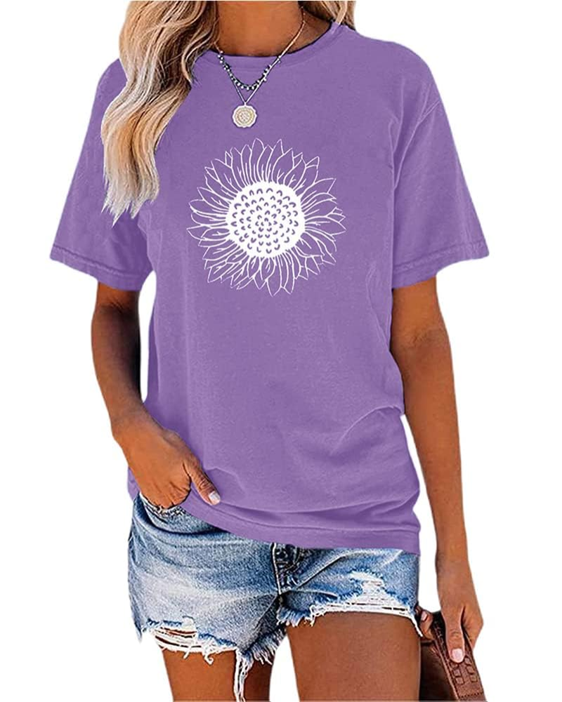 Daisy T-Shirt Femme Été – Tournesol Vintage Col Rond Manches Courtes