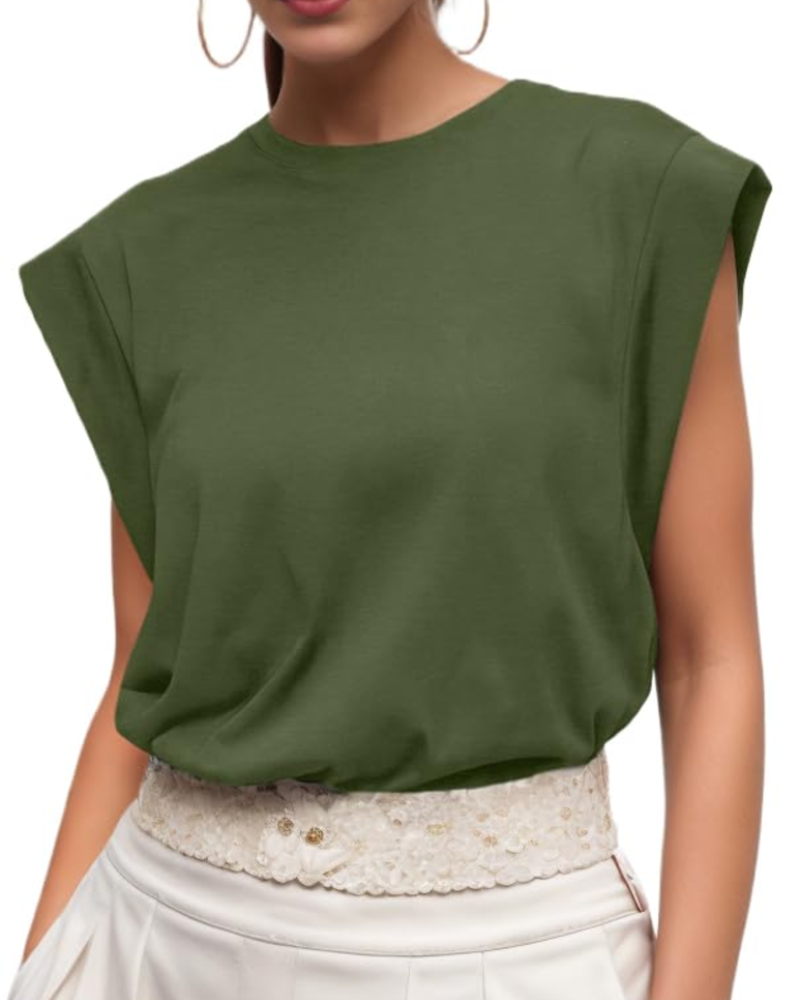 Brielle Top Femme à Manches Courtes – T-Shirt Décontracté Col Rond Léger pour l’Été