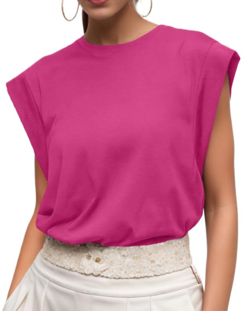 Brielle Top Femme à Manches Courtes – T-Shirt Décontracté Col Rond Léger pour l’Été