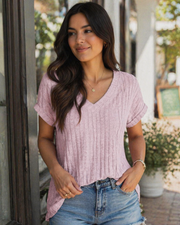 Orla Top Femme – Blusa com Decote em V Elegante de Manga Curta, Corte Fluido Casual Chic