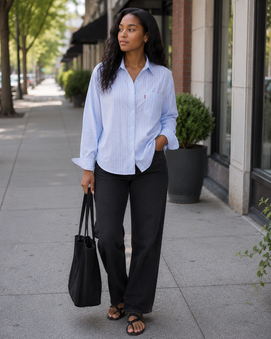 Chemise de femme Ottilie Harlie Boyfriend – Coupe ample, boutonnée et poche poitrine