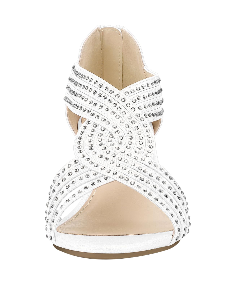 Marielle Sandales Compensées Femme – Sandales à Strass Élégantes avec Semelle Confort