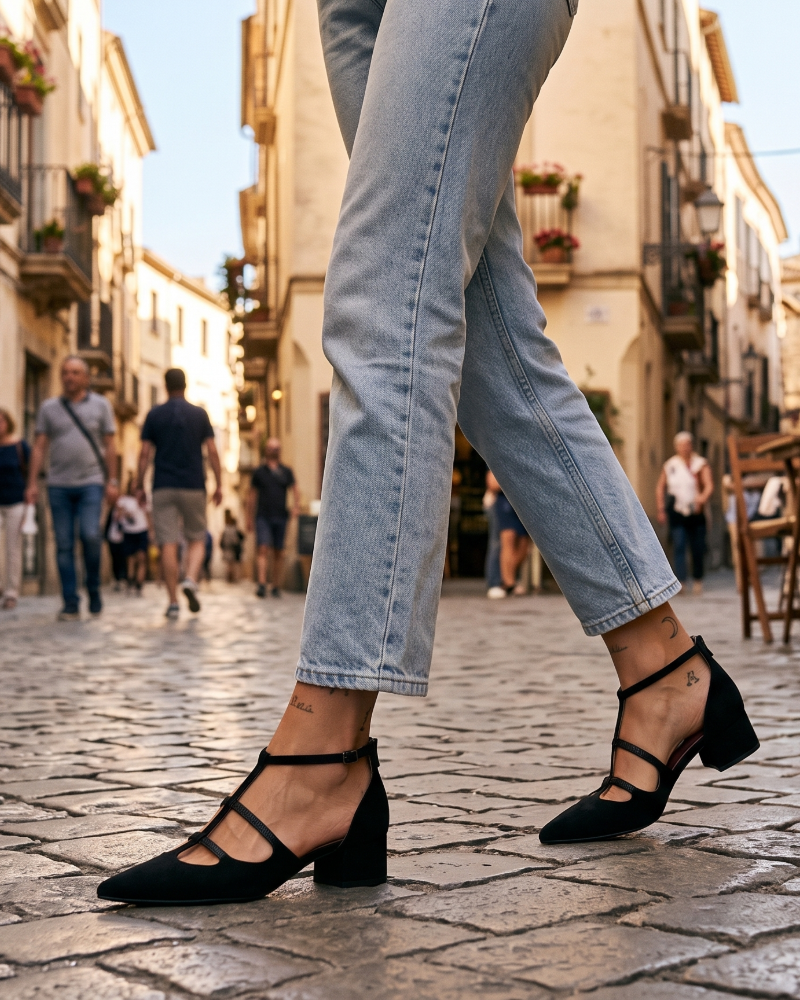 Hayden D'Orsay Pumps voor Dames – Elegante Gestreepte Hakken met Comfortabele Gewatteerde Zool