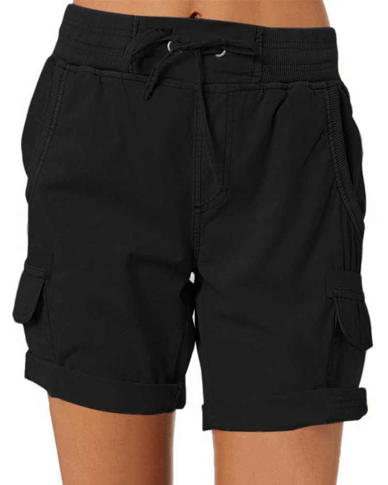 Piper Short Cargo til kvinder – lette, åndbare utility Bermuda-shorts med elastisk talje og flere lommer