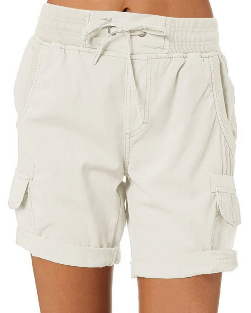 Piper Short Cargo til kvinder – lette, åndbare utility Bermuda-shorts med elastisk talje og flere lommer