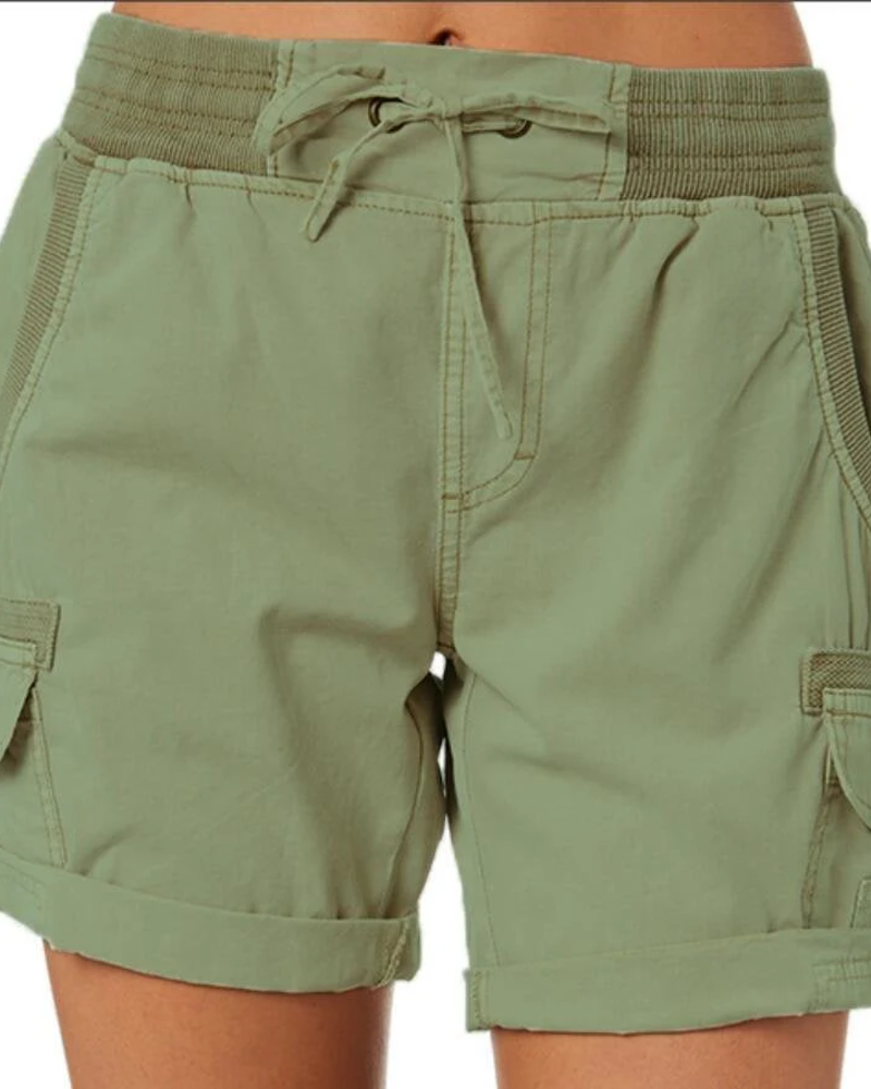 Piper Short Cargo til kvinder – lette, åndbare utility Bermuda-shorts med elastisk talje og flere lommer