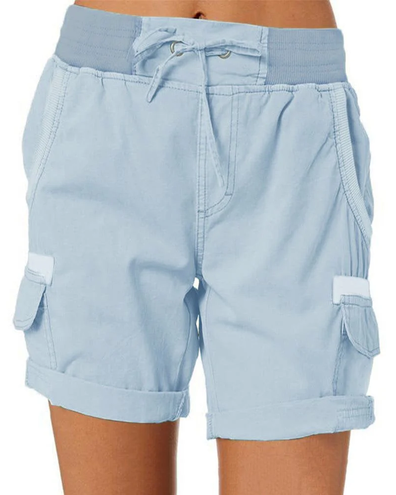 Piper Short Cargo til kvinder – lette, åndbare utility Bermuda-shorts med elastisk talje og flere lommer