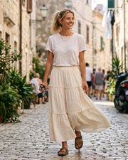 Φόρεμα Amelia Maxi Γυναικείο 2-σε-1 – Φόρεμα Μποέμ Ανοιχτό με Ελαστική Μέση και Λαιμόκοψη Halter