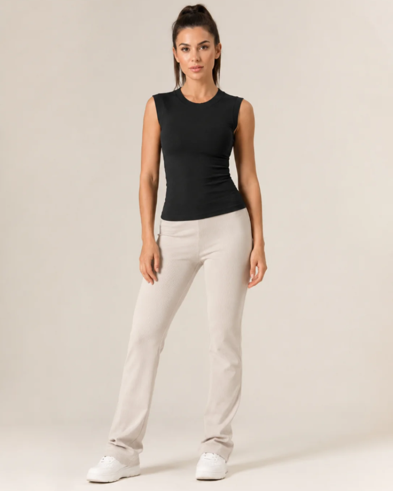 Sloane Dame Tanktop – Blød og Elegant Basis Ærmeløs Top med Rund Hals