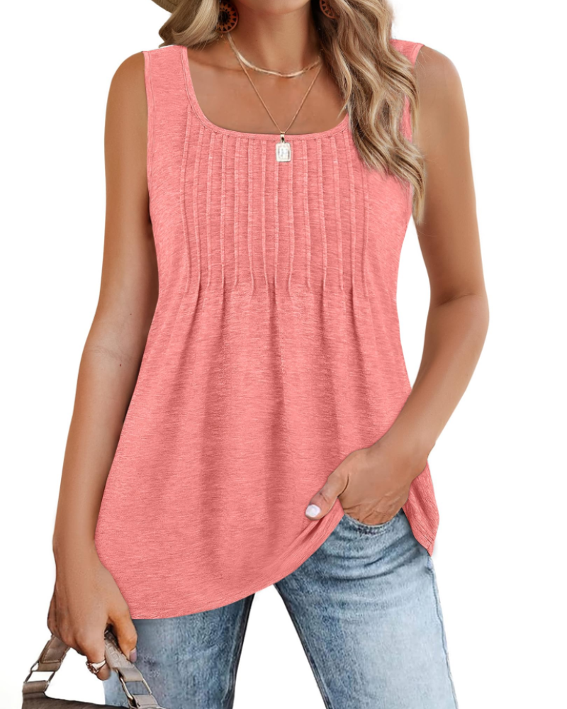 Grace Canotta Donna Collo Quadrato – Blusa Senza Maniche Elegante per l’Estate
