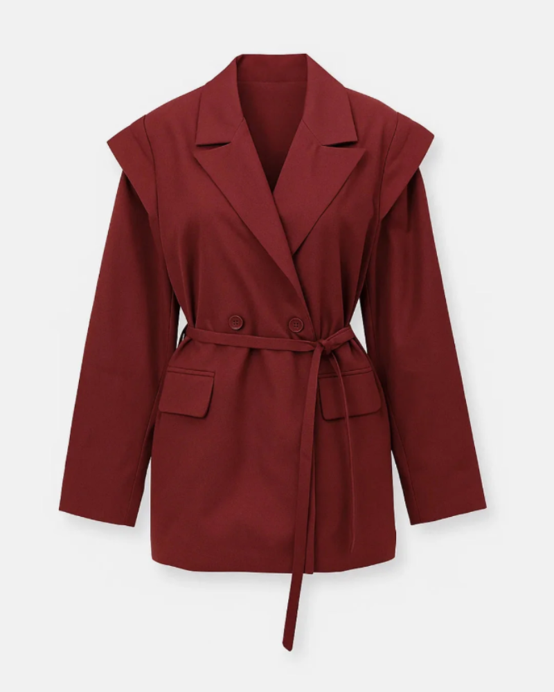 Blazer Jordan pentru femei – Blazer ajustat cu curea, rever și buzunare, elegant și șic