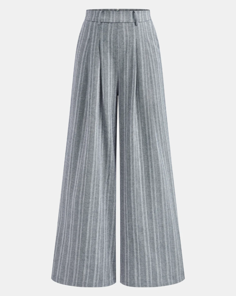 Kendall Pantalón Mujer – Pantalón Ancho de Cintura Media Elástico Elegante con Cierre Invisible