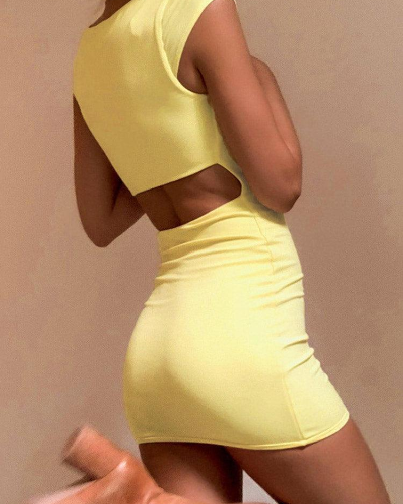Reese Robe Mini Femme – Mini šaty bodycon s hranatým výstřihem a elegantním výřezem