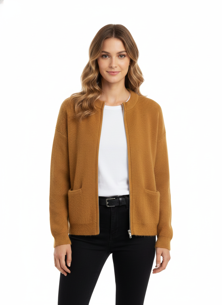 Chaleco Layla para Mujer – Chaqueta con Cremallera Suave con Corte Cómodo y Estilo Versátil