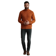 Maglione Timmy Uomo Collo Alto in Maglia Intrecciata – Maglione Classico Caldo ed Elegante