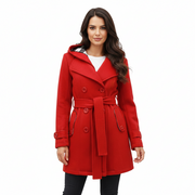 Zylani Damen-Langer Mantel – Wintermantel mit Kapuze, verstellbarem Gürtel & Knopfleiste