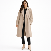 Zynessa Trench Longo Mulher – Trench de Inverno Corte Largo com Fecho de Botões Simples
