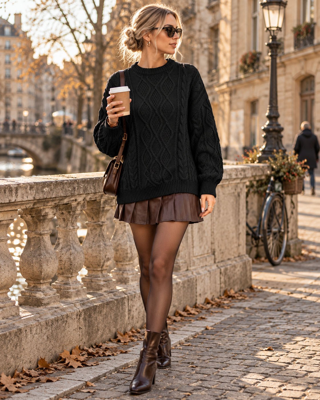 Juniper Pull Oversize Femme en Maille Torsadée – Modèle Manches Longues à Losanges