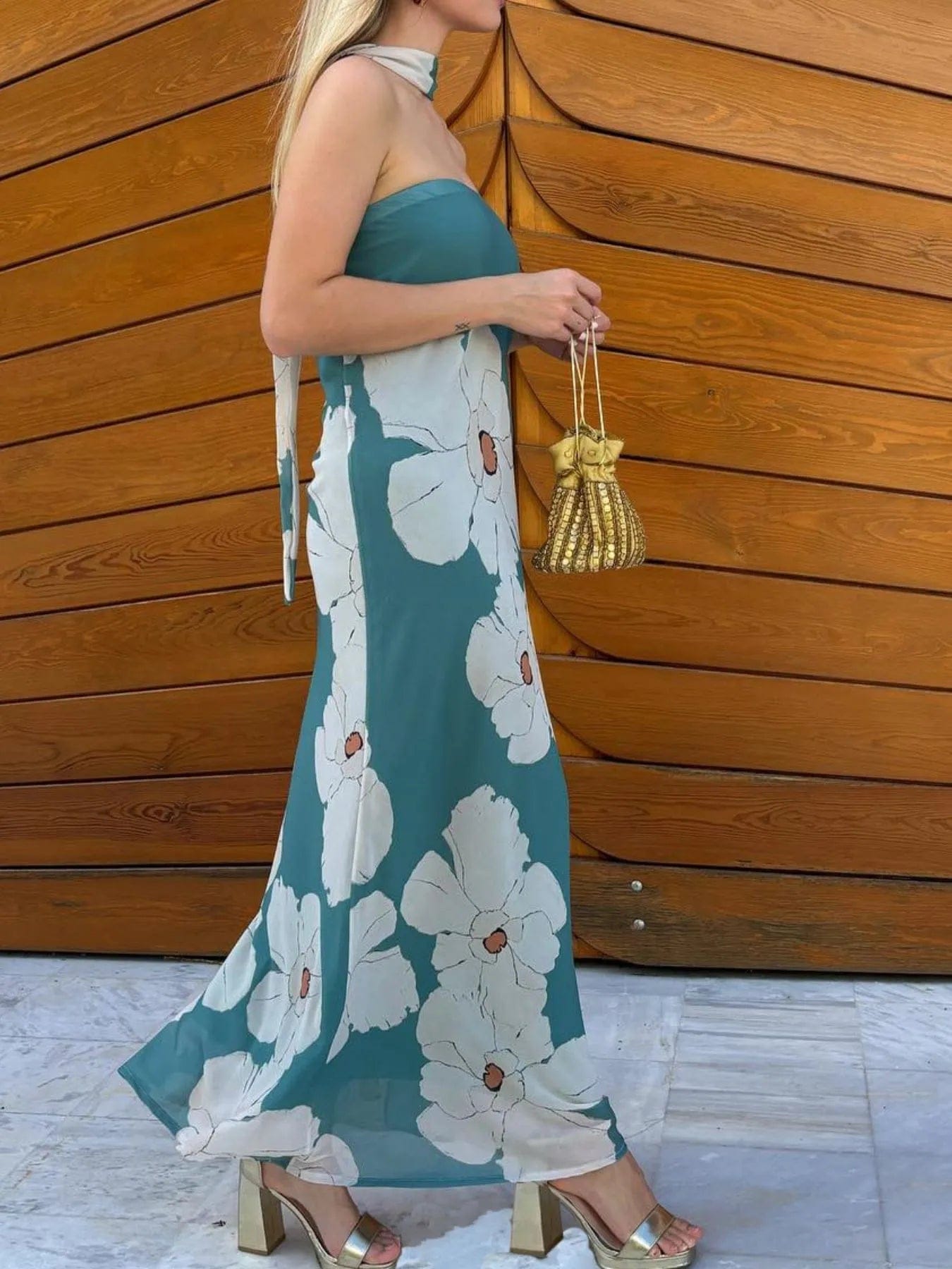 Isaline Robe Maxi Femme – Robe Tube Imprimée Sans Bretelles Coupe Longue Élégante Été