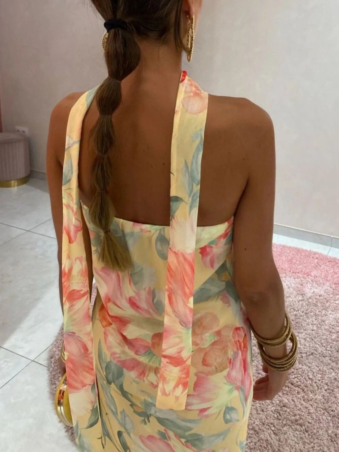 Isaline Robe Maxi Femme – Robe Tube Imprimée Sans Bretelles Coupe Longue Élégante Été