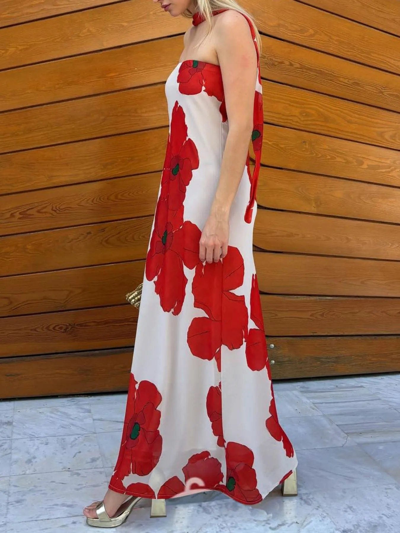 Isaline Robe Maxi Femme – Robe Tube Imprimée Sans Bretelles Coupe Longue Élégante Été