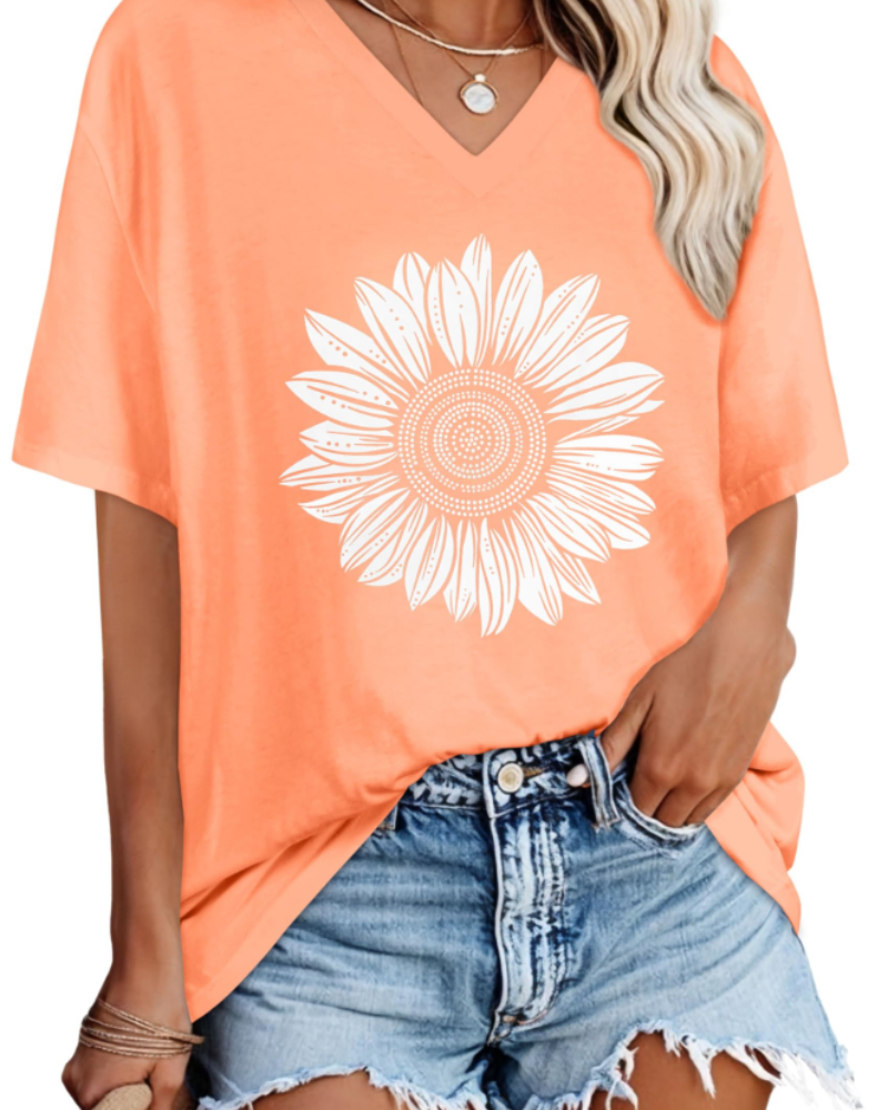 Ariana Damen T-Shirt mit V-Ausschnitt – Lässiges Kurzarmshirt