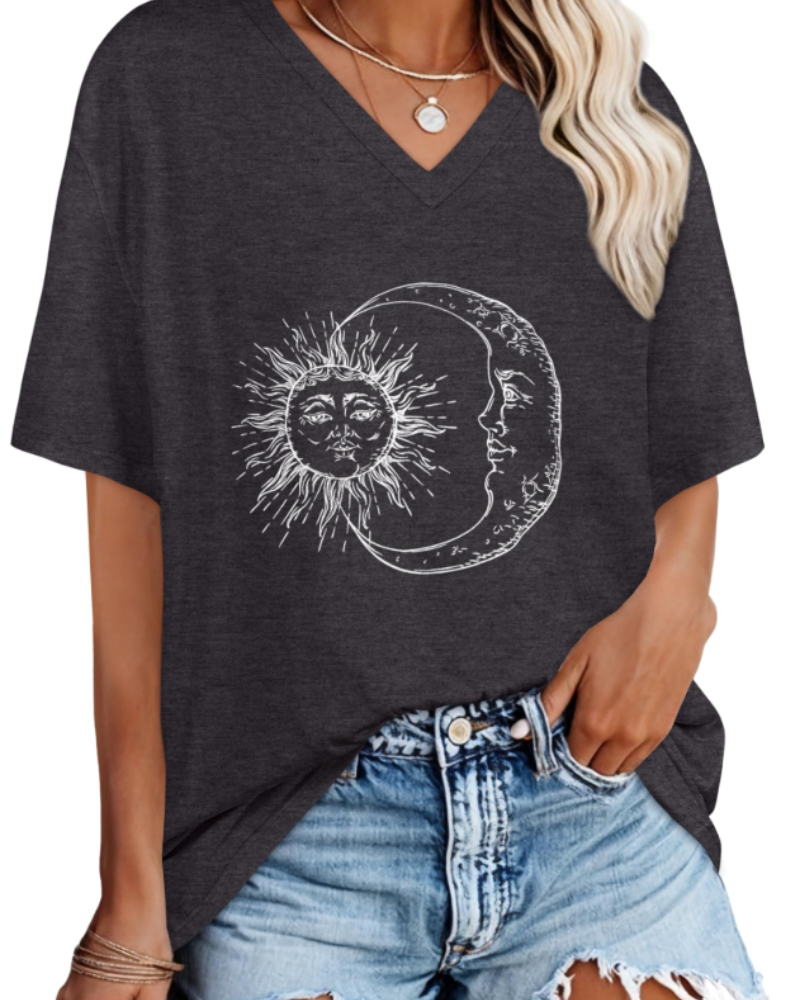 Ariana Damen T-Shirt mit V-Ausschnitt – Lässiges Kurzarmshirt