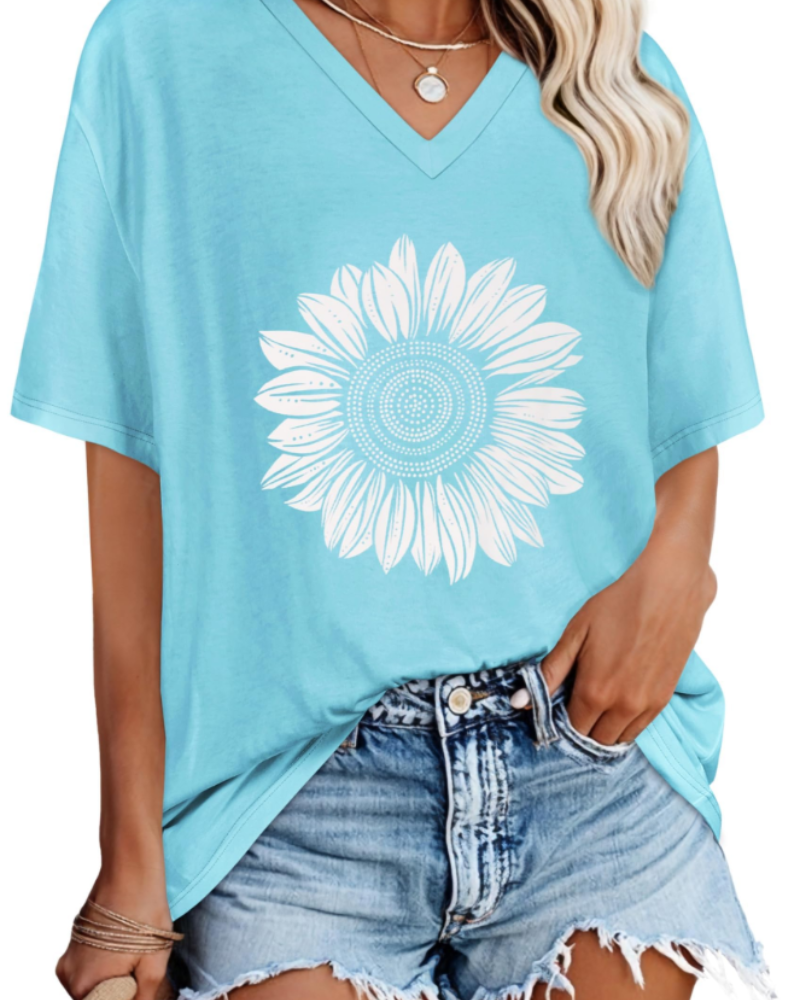 Ariana Damen T-Shirt mit V-Ausschnitt – Lässiges Kurzarmshirt