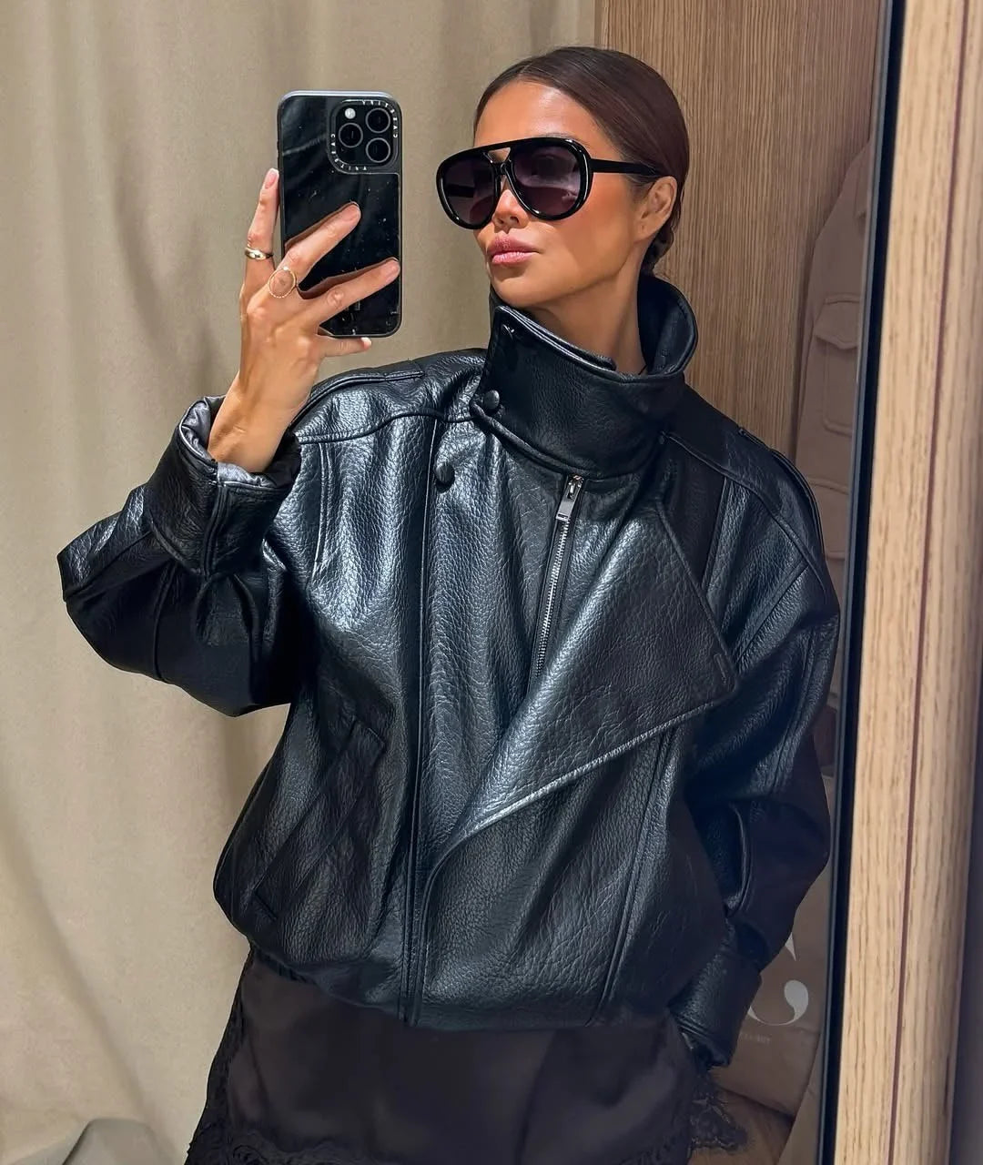 Jensen Black Jacket for Men – Fitted Cut, Stand-up Collar & Modern City Style