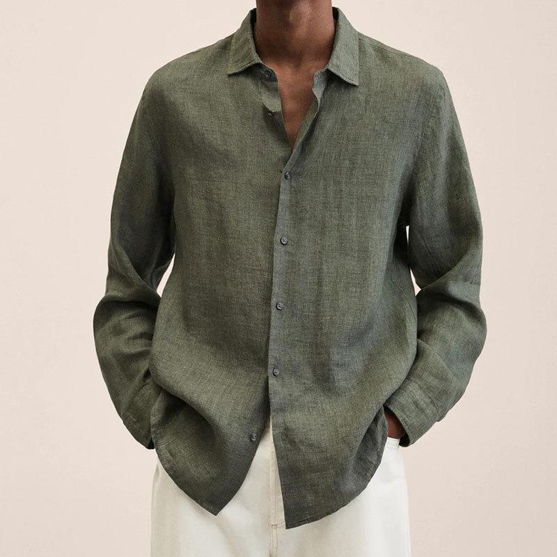 Giovanni Men's Shirt – Breathable Linen, Long Sleeves, Classic & Elegant Design