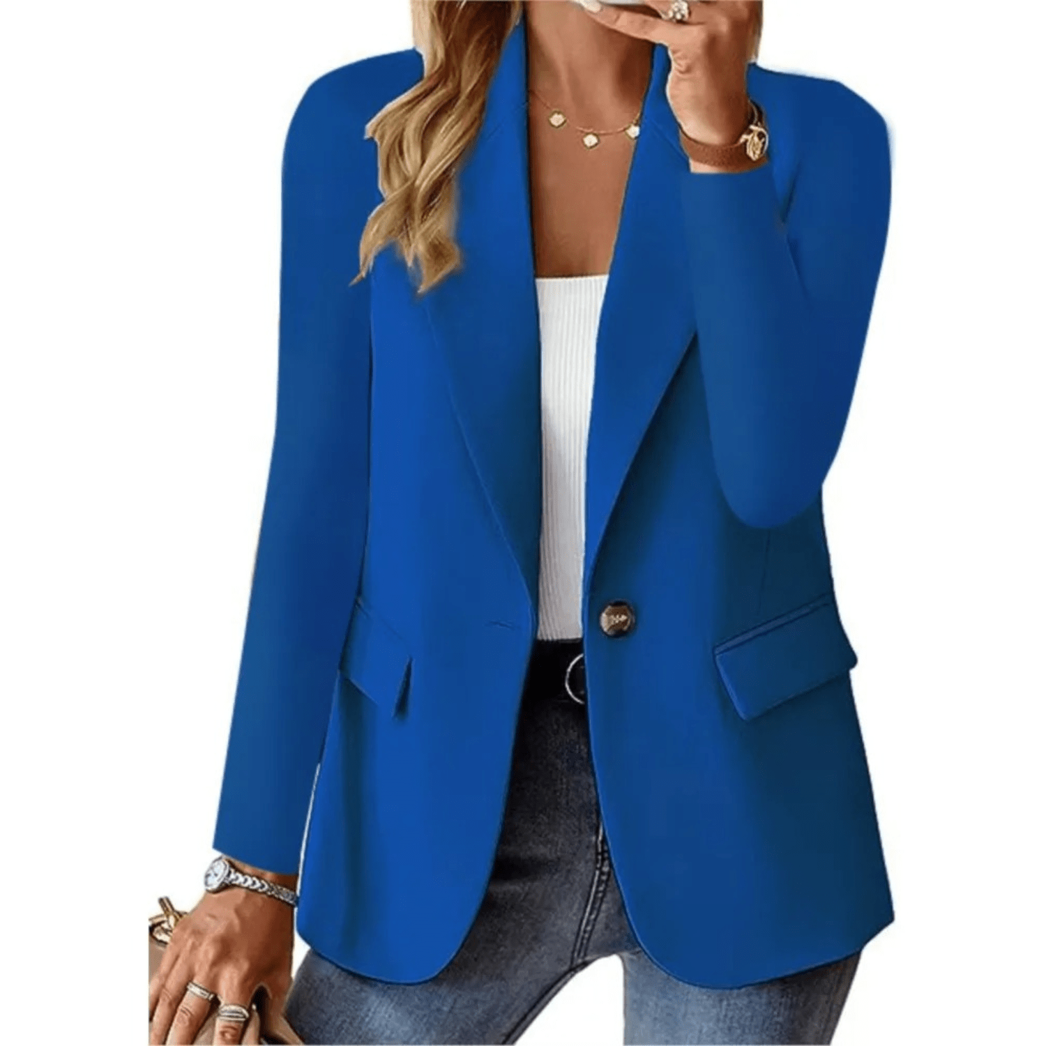 Iliana ženski blejzer – elegantni dugi s rukavima, elegantan i svestran za sve prilike